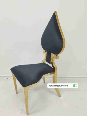 Fancy Gold Krzesło ślubne układane luksusowy design biała poduszka
