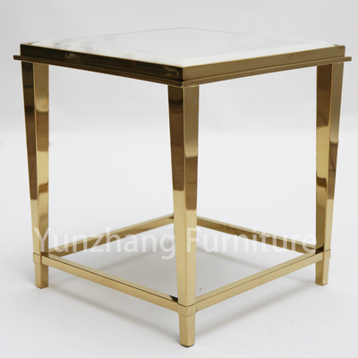 SS 201 Base Luxury End Table Marmurowy wzorzysty blat Meble do salonu Sofa Table