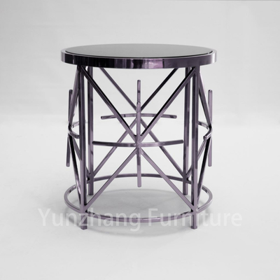 Mult Structure Home Furniture Stolik boczny 201 Marmur ze stali nierdzewnej / szklany blat