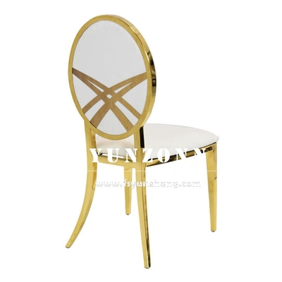Krzesła ślubne ze stali nierdzewnej w kolorze złotym Wypożyczalnie krzeseł ślubnych królewskich S49xD53xH94cm