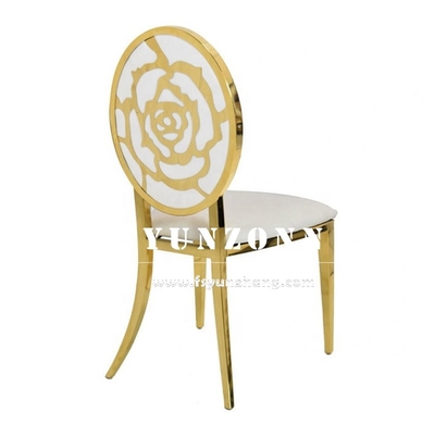 Krzesła ślubne ze stali nierdzewnej w kolorze złotym Wypożyczalnie krzeseł ślubnych królewskich S49xD53xH94cm