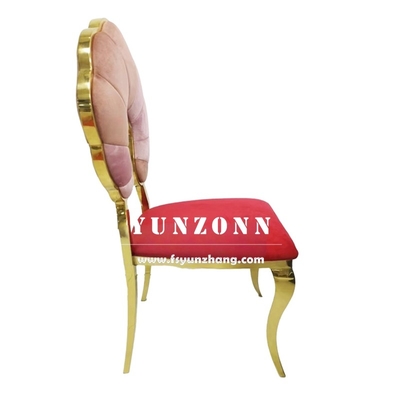Modny dyniowy design oparcia Wydarzenie Impreza Wypożyczalnia Meble Złoty Stelaż Ze Stali Nierdzewnej Krzesło Bankietowe Do Hotelu Restauracji