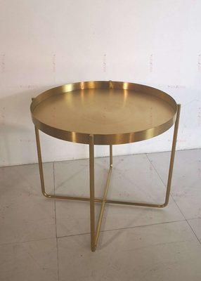 Złoty metalowy stolik do herbaty Stolik kawowy D60xH50cm 201 Stal nierdzewna