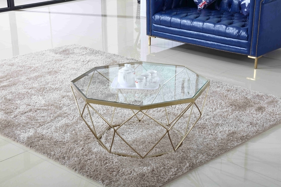 Nowoczesne szklane stoliki kawowe ze stali nierdzewnej Stylowy stolik do herbaty Living Pack Pearl Room