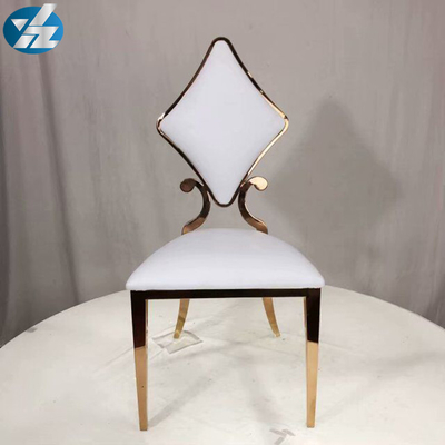 Luksusowe 50X55X107 SS Diamond Wedding Złote krzesło do jadalni OEM White