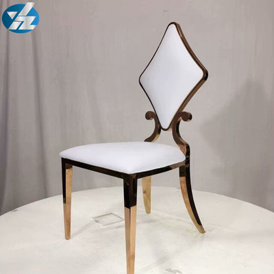 Luksusowe 50X55X107 SS Diamond Wedding Złote krzesło do jadalni OEM White