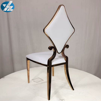Luksusowe 50X55X107 SS Diamond Wedding Złote krzesło do jadalni OEM White