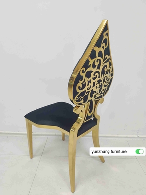 Fancy Gold Krzesło ślubne układane luksusowy design biała poduszka