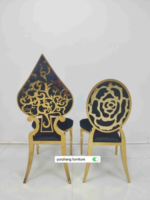 Fancy Gold Krzesło ślubne układane luksusowy design biała poduszka