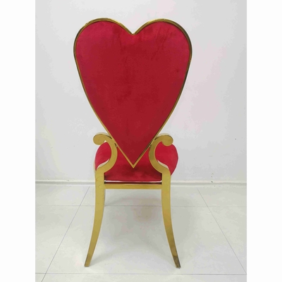 Poker Red Heart Wesele Krzesło bankietowe Skórzana aksamitna poduszka Meble do jadalni