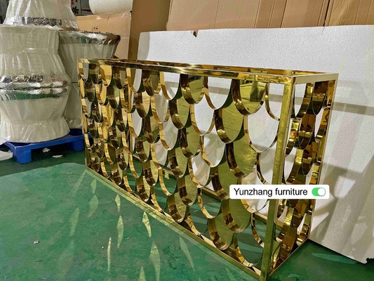 Złoty kolor Metalowy stół barowy Konsola Stół 150cmx40cmx80cm 201SS