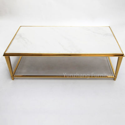 Dobra cena. Marble Top Rectangle Center Table Złota rama ze stali nierdzewnej 201 w Internecie