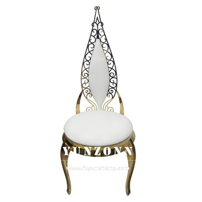 Dobra cena Złoty skórzany aksamitny komercyjny fotel weselny ze stali nierdzewnej w Internecie