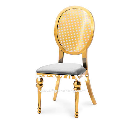 Dobra cena. Meble do jadalni na rynku Bliskiego Wschodu, bankiet, impreza, krzesło ze stali nierdzewnej, złote luksusowe krzesła weselne w Internecie