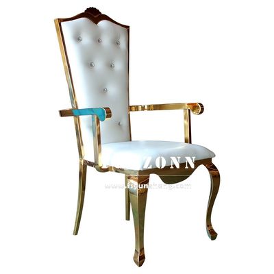 Dobra cena. Eleganckie mocne krzesło bankietowe weselne Złota rama na przyjęcie i wydarzenie w Internecie