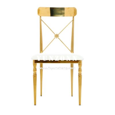 Dobra cena Banket Party Wynajem Złoty Hotel ze stali nierdzewnej Krzesła ślubne Do sali wydarzeń w Internecie