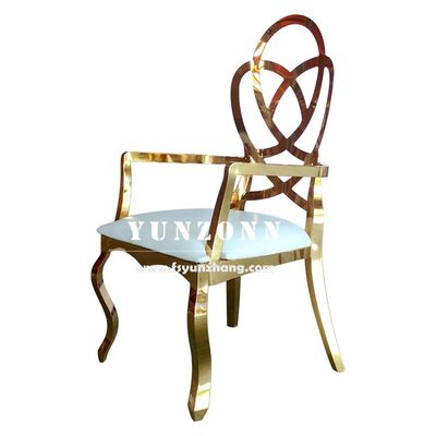 Dobra cena. Szlachetne meble ślubne Róża Rzeźbione z tyłu Krzesło Hotelowe Krzesło Restauracyjne Złota Krzesło bankietowe ze stali nierdzewnej w Internecie