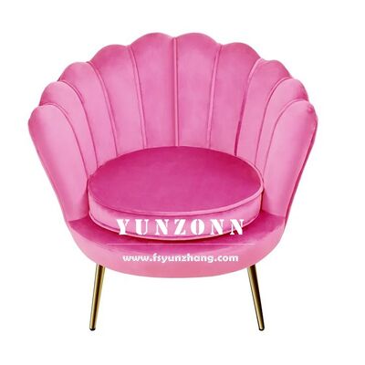 Dobra cena Nowoczesna sofa z muszelkami z ramą ze stali nierdzewnej i aksamitem dla hoteli Salony Restauracje Centrum handlowe w Internecie