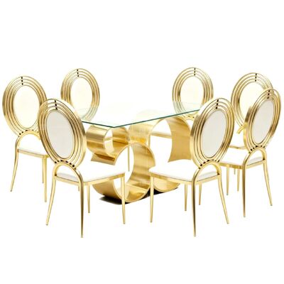 Dobra cena Gorąca wyprzedaż Wysokiej jakości metalowy panel stołu jadalnianego ze stali nierdzewnej i krzesła do restauracji w Internecie