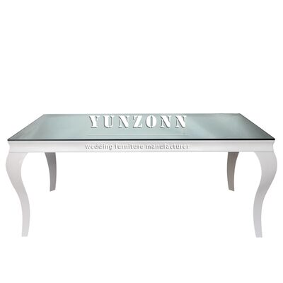 Dobra cena Sprzedaż hurtowa Popularny biały prostokątny stół Ślub Dotel Stół do ślubu Urodziny Wydarzenia na świeżym powietrzu w Internecie