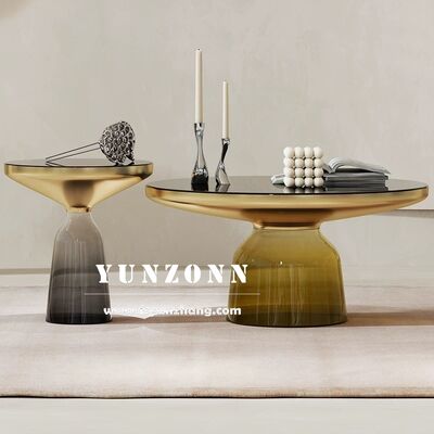 Dobra cena Skandynawski luksusowy prosty design okrągły szklany stolik boczny nowoczesne meble do salonu do domu i hotelu do jadalni i na wesela w Internecie