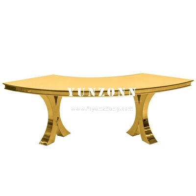 Dobra cena Nowoczesny złoty krzyż X nogi węża S-formy szkło i metalu ślub jadalnia bankiet stolik dla hoteli na świeżym powietrzu imprezy imprezy w Internecie