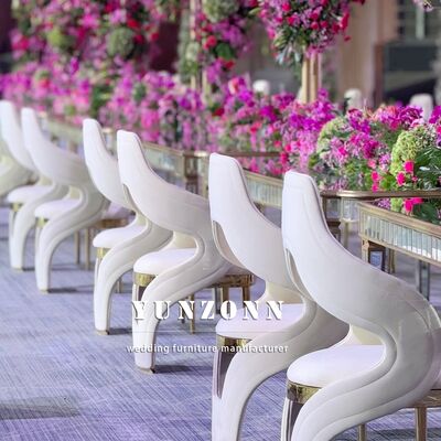 Dobra cena Nowoczesny kreatywny design Krzesło jadalne ze stali nierdzewnej z tkaniną do hotelowego wesela Restauracja Do użytku w sali zewnętrznej w Internecie