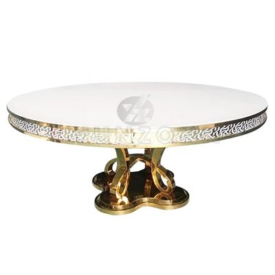 Dobra cena Nowoczesny luksusowy MDF/szklany stół jadalny ze stali nierdzewnej na zewnątrz Meble hotelowe Śluby Bankiety w Internecie