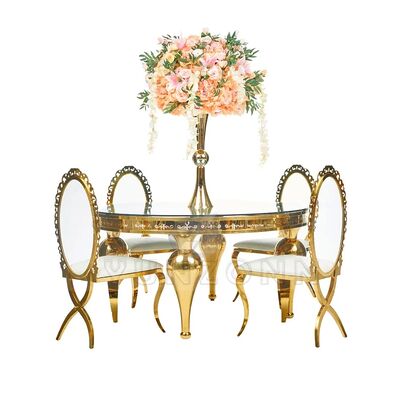 Dobra cena Nowo zaprojektowane krzesła akrylowe bankety metalowe X nogi Złota ramka ze stali nierdzewnej Owalna plecy PU skóra salon komercyjny w Internecie