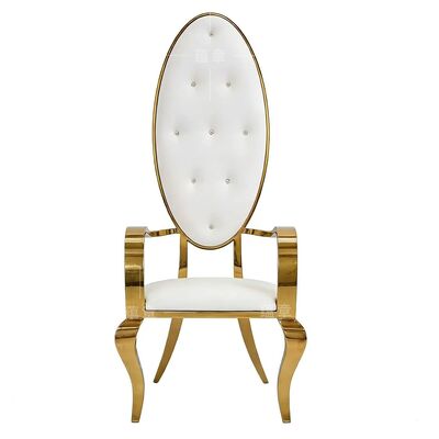 Dobra cena Luksusowe krzesło bankietowe ze stali nierdzewnej i skóry, trwałe, nowoczesne, z wysokim oparciem, do sali bankietowej, na ślub, do willi, na przyjęcie, do jadalni, do hotelu w Internecie