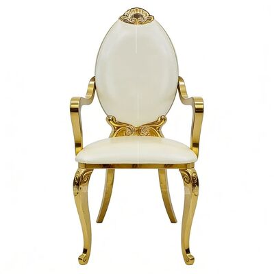 Dobra cena Nowoczesny luksusowy złoty ze stali nierdzewnej trwały wysoki plecy jadalnia krzesło krzesło dla hoteli użytkowanie mieszkania na zewnątrz w Internecie