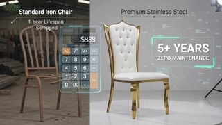 Luksusowe złote krzesła ślubne ze stali nierdzewnej na imprezy